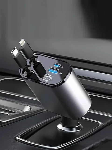 Car Charger 4 IN 1 Super Fast Charge & Car Charger Adapter For Android Phones, iPhone Phones