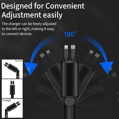 Car Charger 4 IN 1 Super Fast Charge & Car Charger Adapter For Android Phones, iPhone Phones