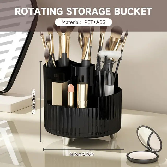 360 Rotating Makeup Organizer, Cosmetic Storage Box For Makeup Brushes Eyeliner Skincare