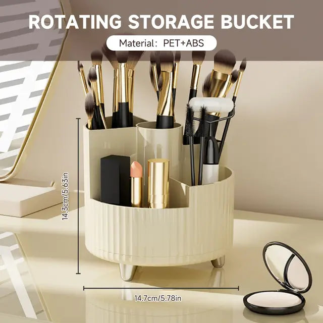 360 Rotating Makeup Organizer, Cosmetic Storage Box For Makeup Brushes Eyeliner Skincare