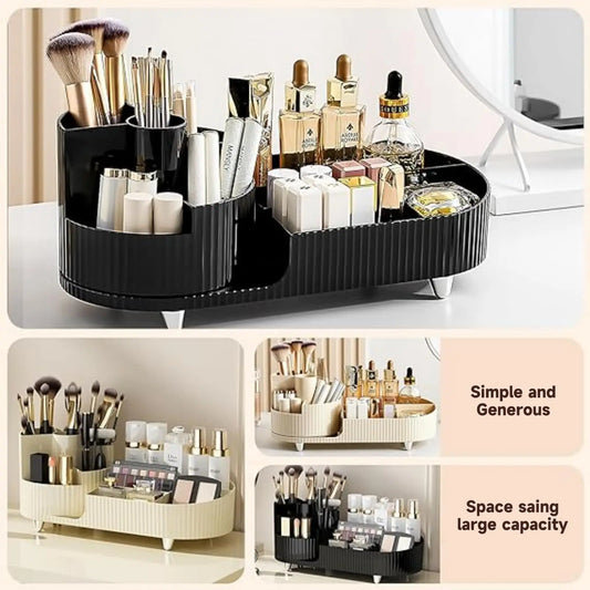 360 Rotating Makeup Organizer, Cosmetic Storage Box For Makeup Brushes Eyeliner Skincare