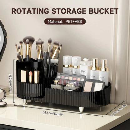 360 Rotating Makeup Organizer, Cosmetic Storage Box For Makeup Brushes Eyeliner Skincare