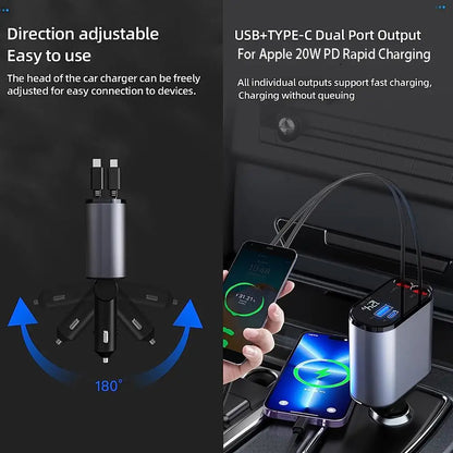 100w 4 IN 1 Fast Charge Car Charger New version